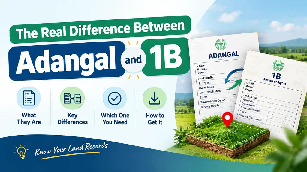 Difference between Adangal and 1B land records explained with document comparison
