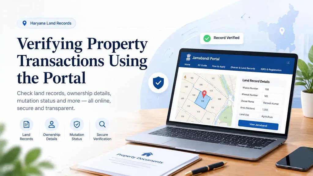 Verifying property transactions using the Haryana land records portal